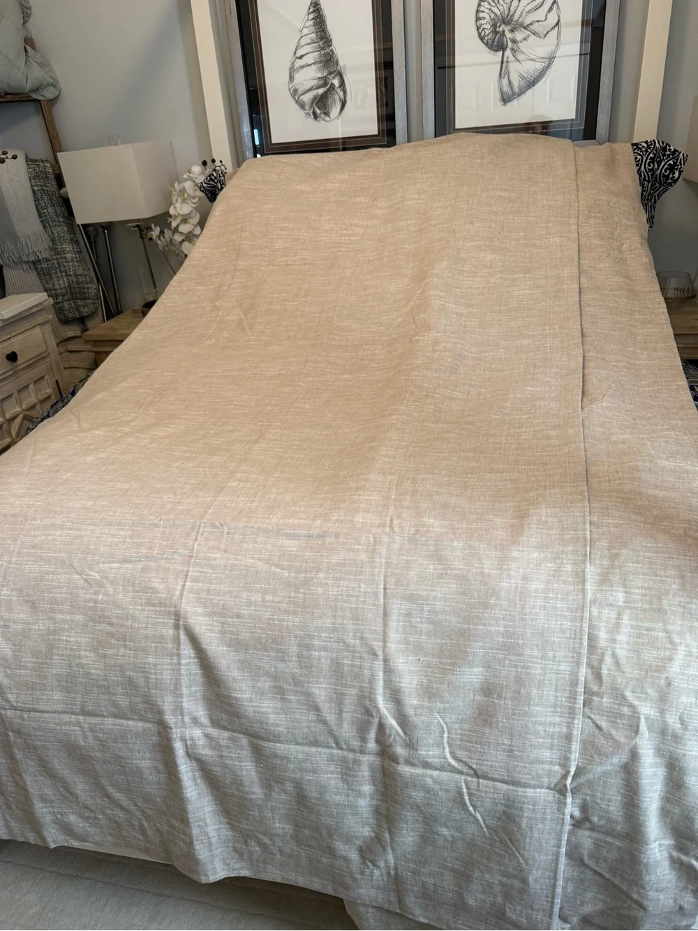 Pottery Barn Emory light filtering drape set/2 50”x 108”.